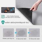 Coffee Maker Mat for Countertops, Coffee Bar Accessories Fit Under Coffee Machine Mat, 19"x12" Rubber Backed Coffee Pots, Table Mat Under Appliance, Dish Drying Mat, Marble Gray for Kitchen Counter
