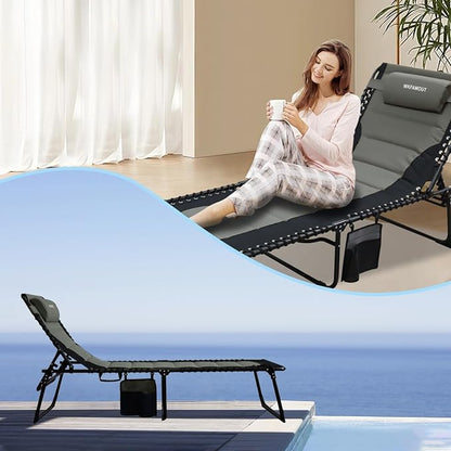 Oversized Padded Outdoor Folding Lounge Chair - Image 6