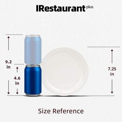 Stoneware Narrow Rim Commercial Grade Dinnerware, America White, Plate 7.25", Case of 36