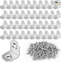40 Pcs L Bracket Stainless Steel Corner Brace Sets, 90 Degree Right Angle by Romeda