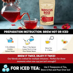 BREWIX, Hibiscus Rose Herbal Loose Tea (50+ Cups) | 100% Natural, Handmade, Pure from Hibiscus Flowers | Hibiscus with Rose Petals, Chamomile and Exotic Spices | Supports Everyday Wellness, Digestion and Cardiovascular System | Rich in Antioxidants & S...