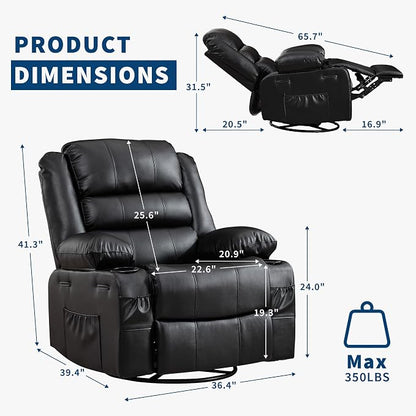 Rocking Recliner Chair for Adults Wide 360° Swivel Rocker Recliner - Image 3