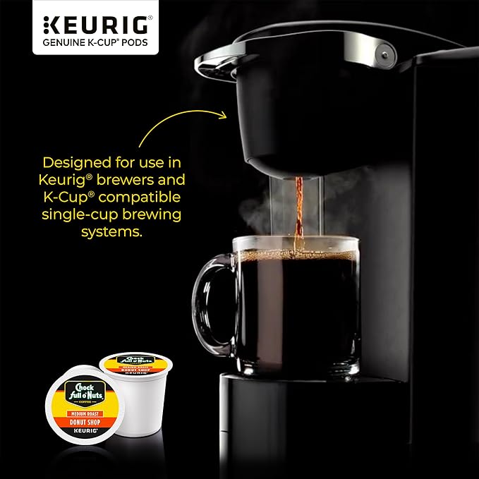 Chock full o’Nuts Donut Shop Keurig K-Cup Pods for Keurig Brewers – Premium Arabica, Medium Roast – Single Serve – 1 Pack of 12 K-Cup Pods