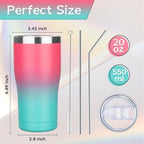 MEZMUT 20oz Coffee Tumbler with Lid and Straw Double Wall Vacuum Insulated Cup Stainless Steel Travel Mugs Insulated for Hot and Cold Leakproof Powder Coated Tumbler for Indoor and Outdoor