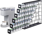 FlagShip 6-Tier Coffee Pod Holder for K Cup - 48 Capsule Max Capacity Metal Rack, Ultra-Efficient Corner Storage Space Saving Design