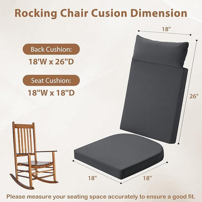 Waterproof Rocking Chair Cushions Outdoor & Indoor, Wooden Rocking Chair Pads - Image 4