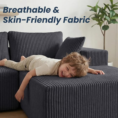 DUMOS 108" Boneless Couch, Cloud Sectional Couch - Image 6