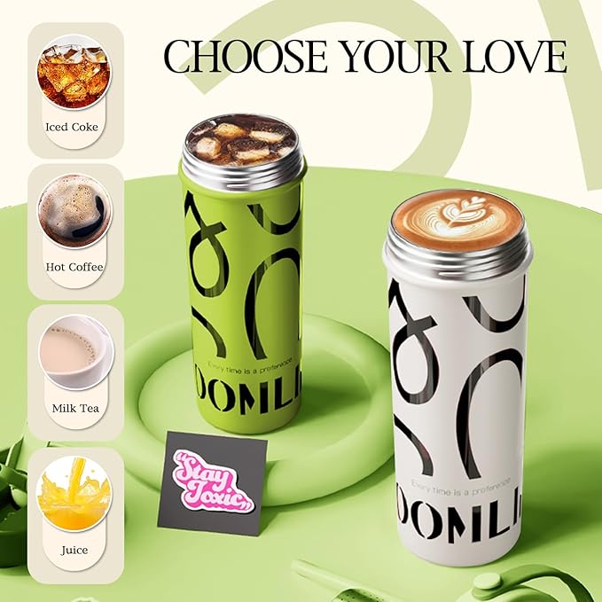 GOOM 20 oz Spill Proof Tumbler with Lid and Straw, Top Handle, Extended Tea Infuser, 6-Layer Insulation 18/10 Stainless Steel, Christmas Gifts for Mom Women Man Her, Teacher Gifts - Green