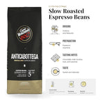 Caffe Vergnano 1882 Antica Bottega Whole Bean Arabica Medium Roast Espresso, 2.2 lbs Bag - Italian Coffee Beans with notes of Chocolate, Nuts & Caramel, Intensity 5/10-1000g Bag (2 Pack)