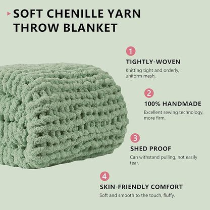 L'AGRATY Chunky Knit Throw Blanket - Image 3