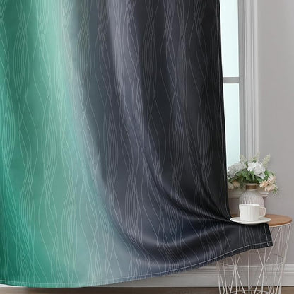 Black and Green Ombre Blackout Curtains 102 Inches Long | Curtains - Image 6