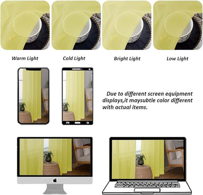 Chyhomenyc Sheer Curtains 54 Inch Long 2 Panels Set, Light Filtering Short Soft - Image 8