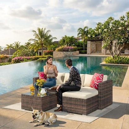 5-Piece Outdoor Sectional Sofa Set, Outdoor Patio Set Sectional Sofa, - Image 2