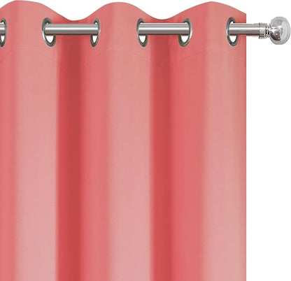 Coral Blackout Curtains 38 x 63 Inch Length/Set of 2 Curtain Panels/Thermal - Image 6