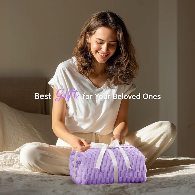 BEDELITE Lavender Twin Blanket for Couch, Soft Cozy Gifts for Women, 60*80 | 3D - Image 2
