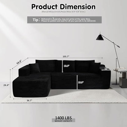 ovios 104" Cloud Boneless Couch - Image 2