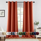 MIULEE Fall Blackout Curtains for Bedroom 2 Panel 40"x96" Long Burnt Orange | by MIULEE
