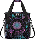 Dreamcatcher Feather Coffee Maker Carring Bag Travel Carrying Storage Tote Bag Compatible with Keurig K-Mini or K-Mini Plus Portable Single Serve Coffee Brewer Case with Pockets for K-cup Pods