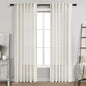Cream Linen Curtains 84 Inch Length 2 Panels Back Tab Rod Pocket Semi Sheer by Nanspring