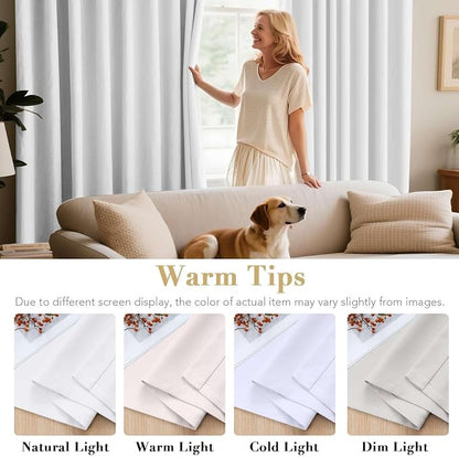 H.VERSAILTEX White Curtains for Bedroom Thermal Insulated Room Darkening Living - Image 5