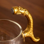 Glass Teapot Set with Infuser Semi Automatic Dragon Tea Set (Golden teapot)