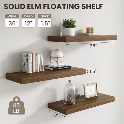 Dreamland 36 inch Floating Shelves, Rustic Wood Floating Wall Shelf - Image 3