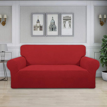 Easy-Going Stretch Oversized Loveseat Couch Covers Washable Christmas Red | - Image 2