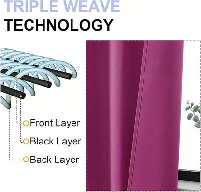 Simplebrand Ava Hot Pink Short Blackout Curtains - Image 5