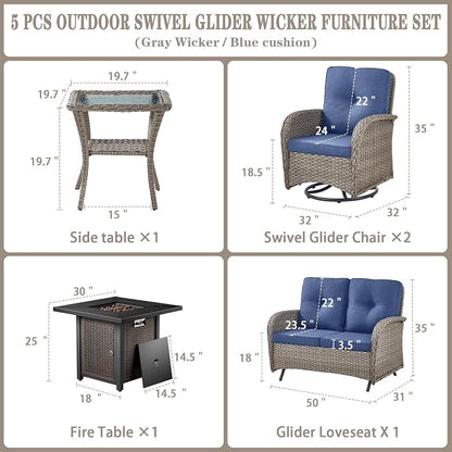 Belord 5 Pieces Patio Furniture Set - Image 2