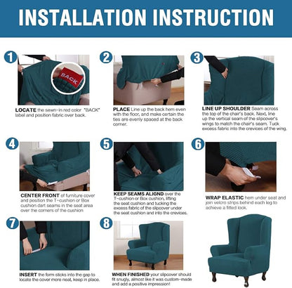 H.VERSAILTEX Wing Chair Slipcover Chair Covers - Image 6