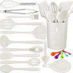 18 Pcs Cooking Utensils Set, Kitchen Utensils Set with Utensil Holder, 446°F Heat Resistant Silicone Spatula Set, Kitchen Gadgets Tools Set for Nonstick Cookware BPA FREE