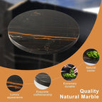 Koville Black Marble Cutting Board Pastry Serving Board, Large Marble Cheese Board for Baking, Charcuterie, Trivet - Non-Stick Heat Resistant Stone Cutting Boards Chopping Boards for Kitchen