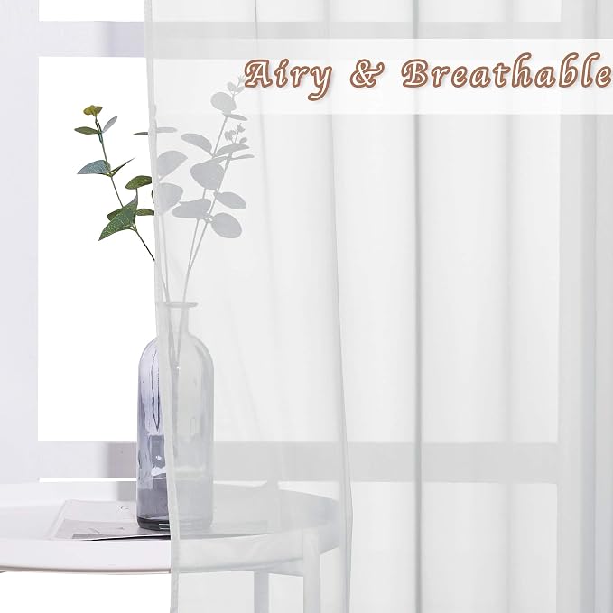 NICETOWN Sheer Curtains and Drapes 63 inches Long - Image 3