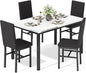 Recaceik Dining Table Set for 4, Modern 5 Piece Dining Table Set Faux Marble by Recaceik