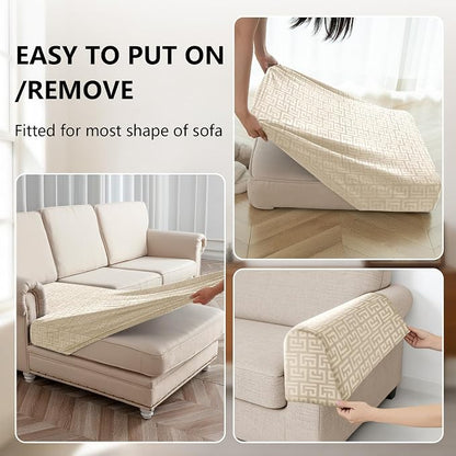 UNBBRRL 10 Pieces Stretch Sofa Cushion Covers - Image 4