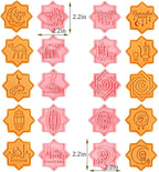 10 Pcs Eid Mubarak Cookie Cutters Set Baking Molds 3D Christmas Press type Cookie Cutter for Baking, Fondant, Cheese, and Pastries