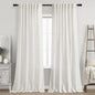 Beige White Linen Curtains 84 Inch Length 2 Panels Set by Nanspring