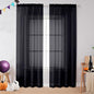 Black Sheer Curtains 78 Inches Long 2 Panels by OVZME