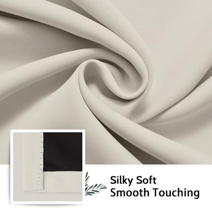 SimpleHome Cream 100% Blackout Curtains Room Darkening Living Room 63 Inch | - Image 7
