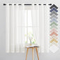 NICETOWN Linen Sheer Curtains Flax Textured, Grommet Top Casual 63" Long Thick by NICETOWN