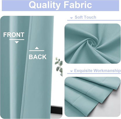 Simplebrand Ava Aqua Blackout Curtains - Image 3