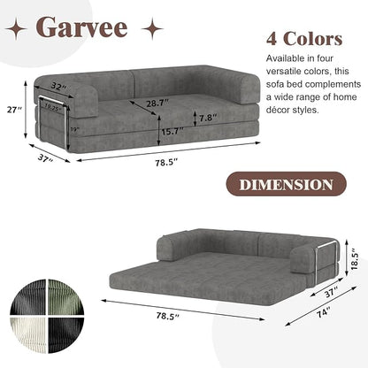Garvee 78" Convertible Sleeper Sofa Bed, Plush Corduroy Futon Loveseat - Image 2