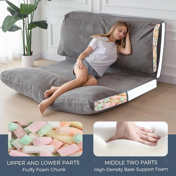 MAXYOYO Folding Sofa Bed, Extra Thick and Long Floor Sofa Convertible Sleeper - Image 3