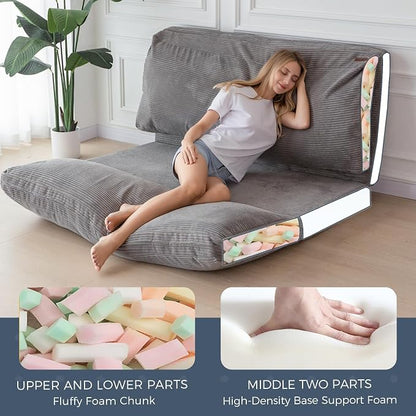 MAXYOYO Folding Sofa Bed, Extra Thick and Long Floor Sofa Convertible Sleeper - Image 3
