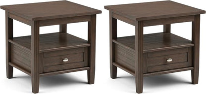 SIMPLIHOME Warm Shaker Solid Wood 20 inch Wide Transitional-Style End Tables in by SimpliHome