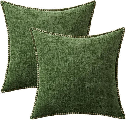 MIULEE Decorative Couch Throw Pillow Covers 20x20 Inch Forest Green 2 Pack | - Image 8