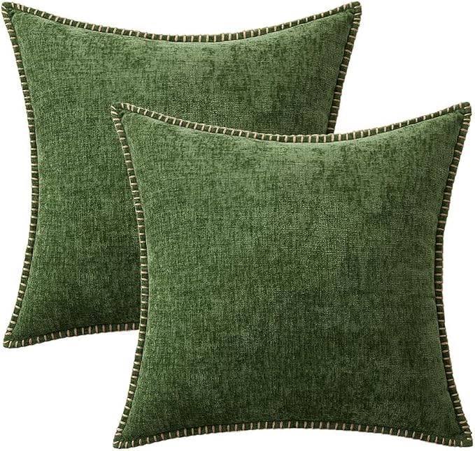 MIULEE Decorative Couch Throw Pillow Covers 22x22 Inch Forest Green 2 Pack | - Image 8