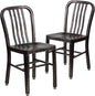 Flash Furniture Gael Commercial Grade 2 Pack Black-Antique Gold Metal by FlashFurniture