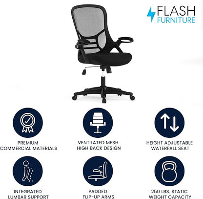 Flash Furniture Porter High Back Black Mesh Ergonomic Swivel Office Chair - Image 4