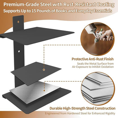 Invisible Floating Bookshelves 6 Tier, Heavy Duty Metal Book Organizer - Image 7